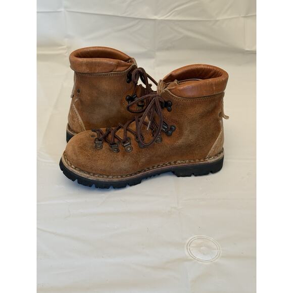 COBRA Suede Leather Alpine Mountaineering Boots Men 8 Women 9 Tan Made in Italy main image 4